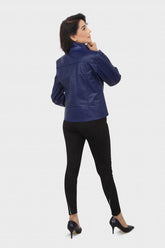 HAARLEM Women KUZE 11108 Leather Jacket Blue